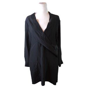 Allsaints Black Wrap Style Long Sleeve Mini Dress Womens Size US 6